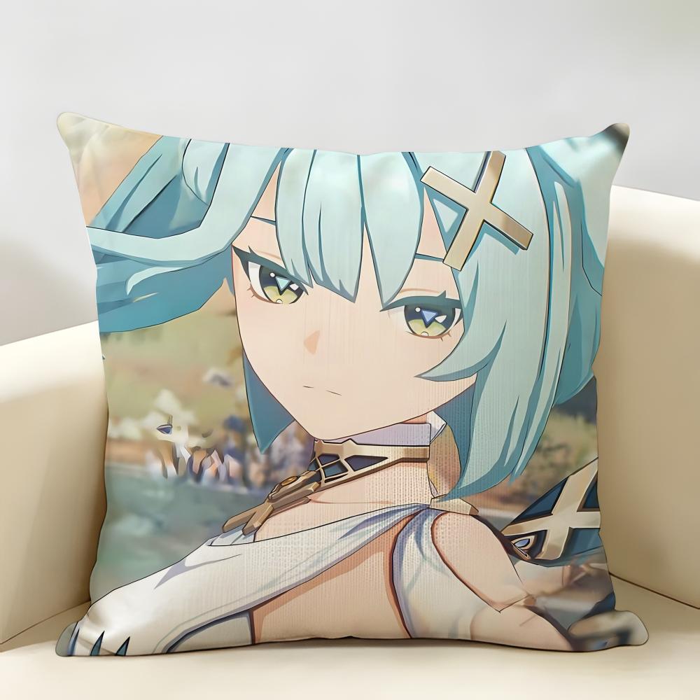 Faruzan Genshin Impact Cushion Cover Natural Linen Organic Fabric DoubleSided Printing Room Sofa Decor Pillow Case