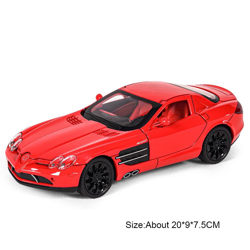 1:24 SLR ONE Sports Car Toy Model Light Music Pull Back Lift Tail Wing Simulation Supercar Miniature Models Collection Gifts
