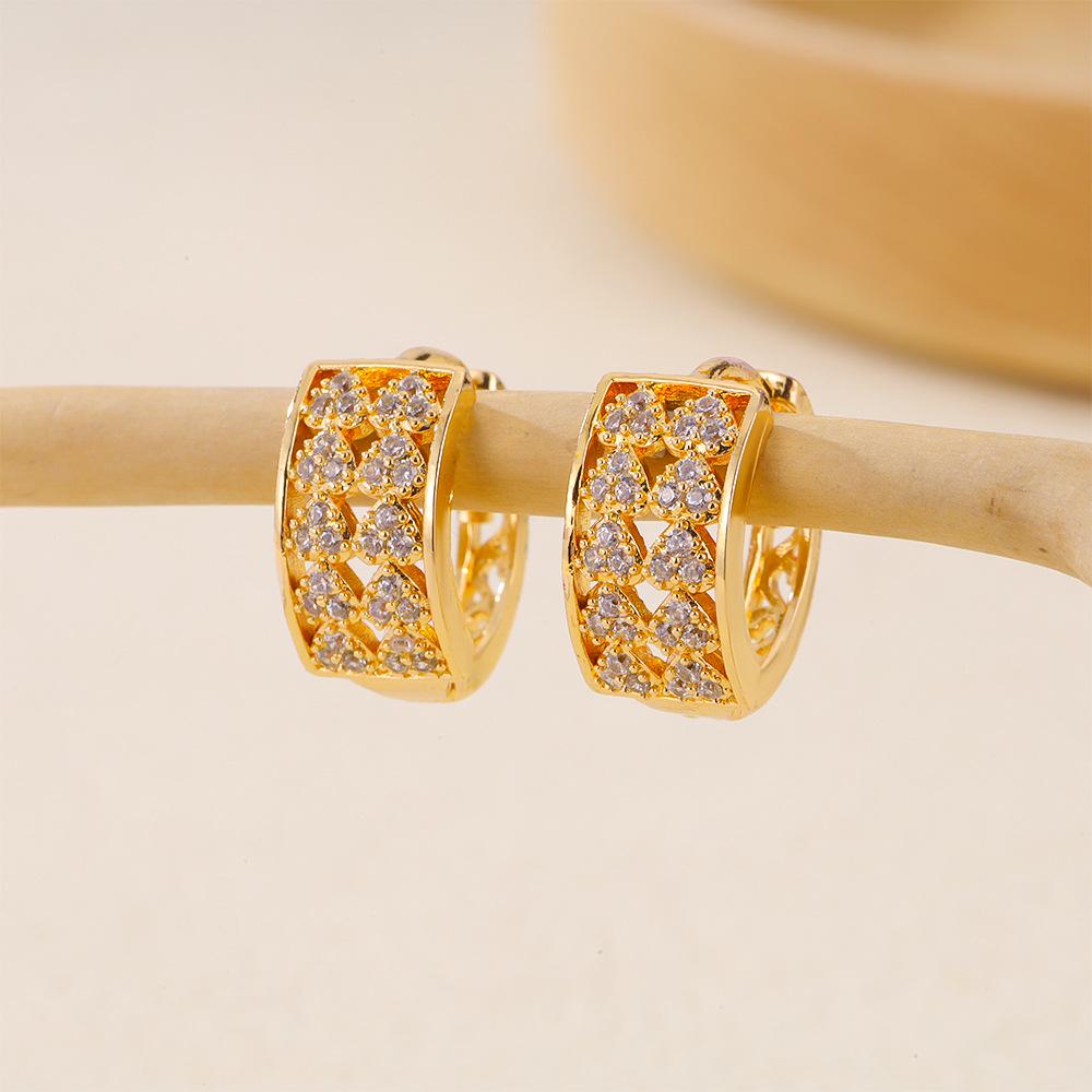 Gold Multi-Style Zircon Hoop Earrings for Women