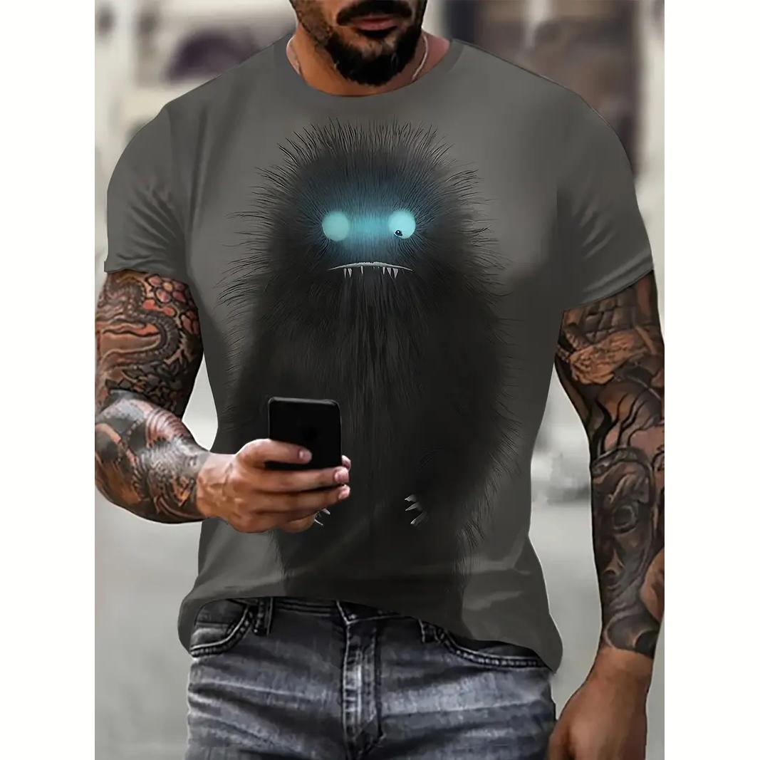 

Летняя мужская футболка с животным принтом, футболки с короткими рукавами, уличный повседневный пуловер, мужская одежда свободного кроя, модная футболка, свободные топы 6XL