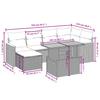 7-teiliges Gartensofa-Set mit Kissen Schwarzes Poly-Rattan