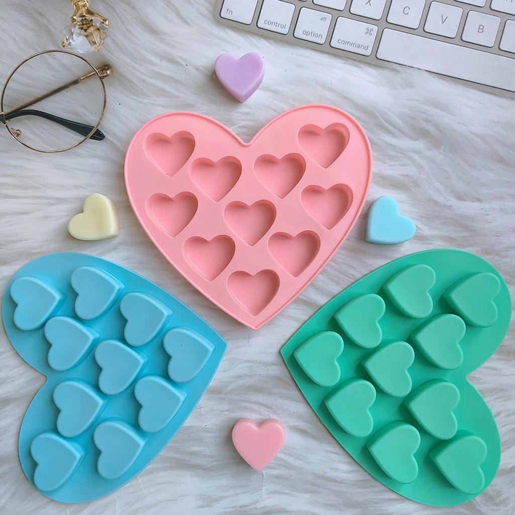 10 Compartment Heart Shape Silicone Mold DIY Small Love Cake Chocolate Ice Tray Baking Molds Home Holiday Decor