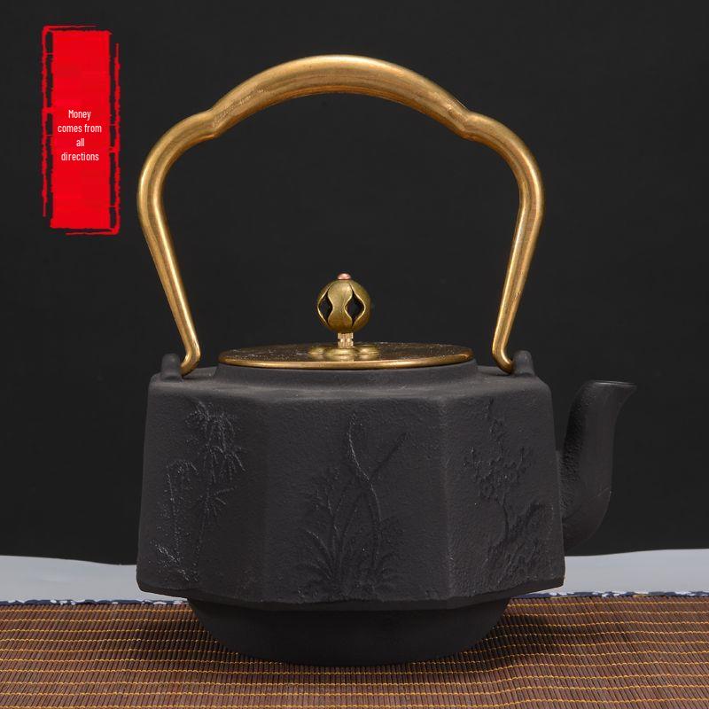 Hand-Forged Japanese Cast Iron Teapot for Gongfu Tea