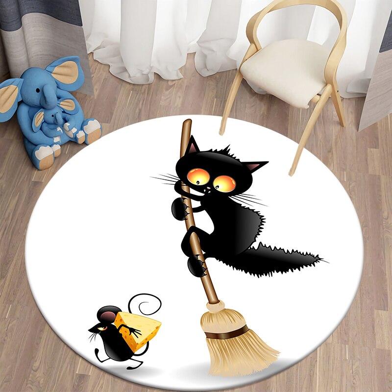 Halloween Tapijt Voor Woonkamer Ronde Tapijt Slaapkamer Anti-Slip Kinderen Tapijten Mat Voor Kinderen Halloween Decoraties Voor Thuis