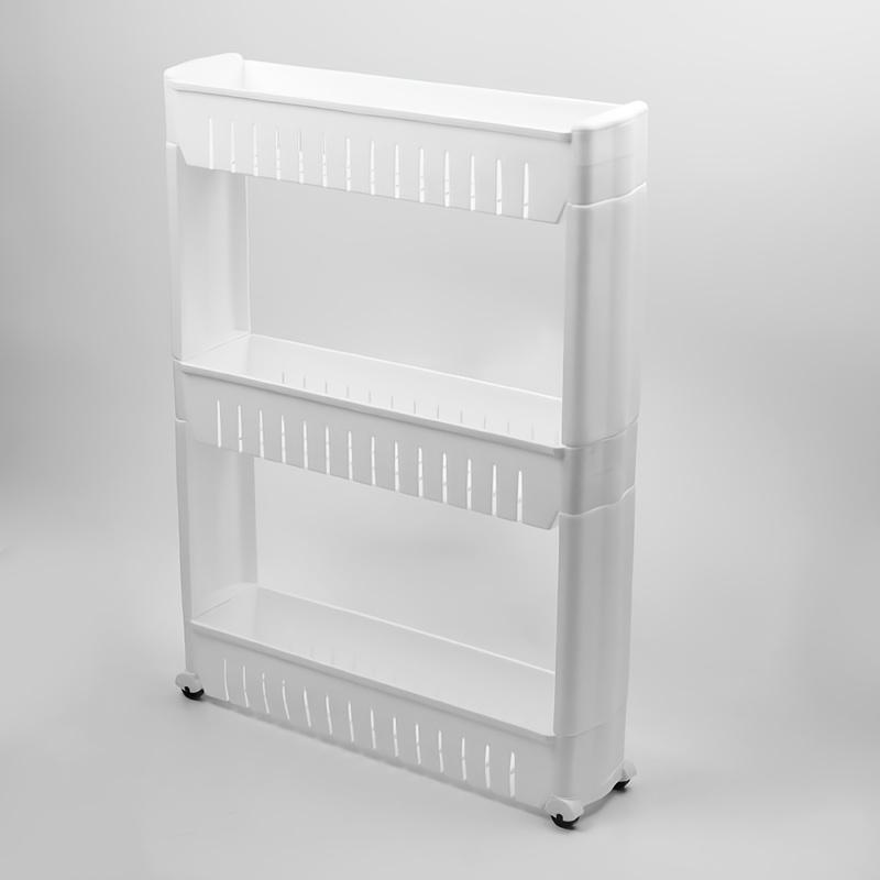

3-tier ultra-thin refrigerator edge shelf - independent storage rack for bathroom, kitchen, living room 3-tier білий