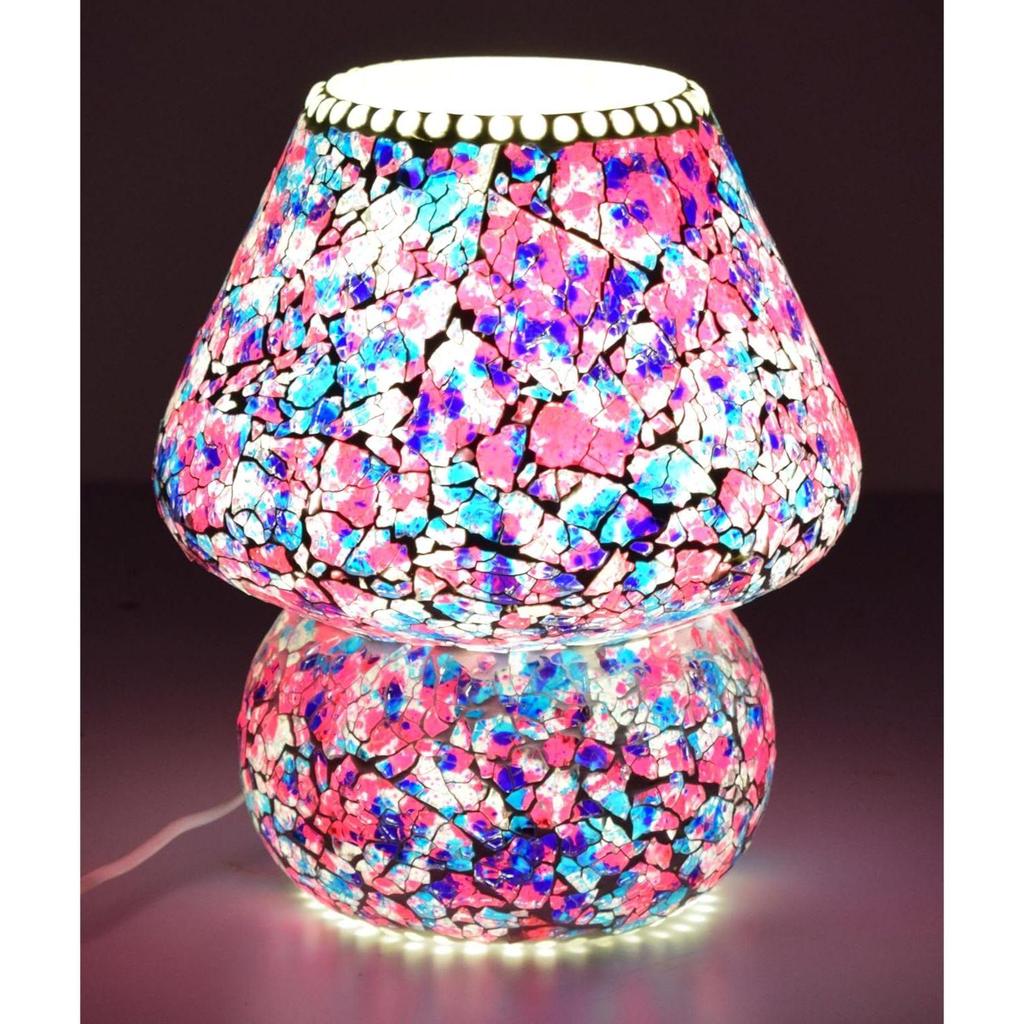 Mushroom Shaped Mosaic Glass Lamp for Home/Office/Festival Decoration (Bulb Not Included)