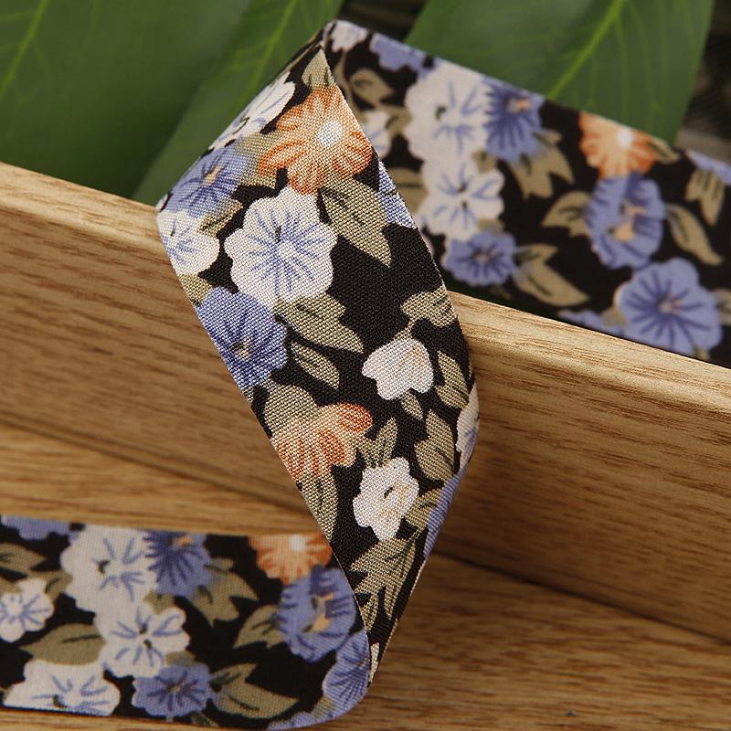 5yards 25/38MM Double-Side Flower Rose Printed Ribbon for Clothing Sewing Supplies DIY Hair Bows Hat Decor Craft Accessories