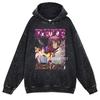 Hot Anime Chainsaw Man Hayakawa Aki Print Hooded Men Casual Oversized Hoodies Manga Washed Streetwear Harajuku Cotton Sweatshirt