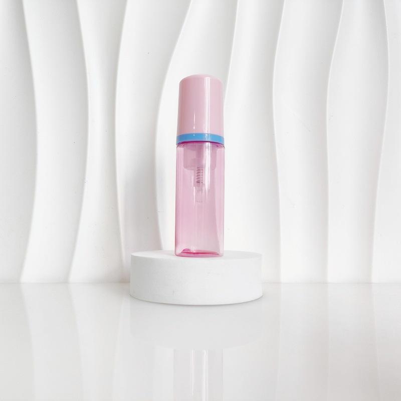 60ml Red Translucent Mousse Dispenser: Cosmetic Brush Foam Bottle for Face Wash and Travel Use