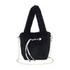 Monochromatic Feminine Velvet Crossbody Bags  Casual Chains  Young Shoulder Bags  High Quality  Basic Style