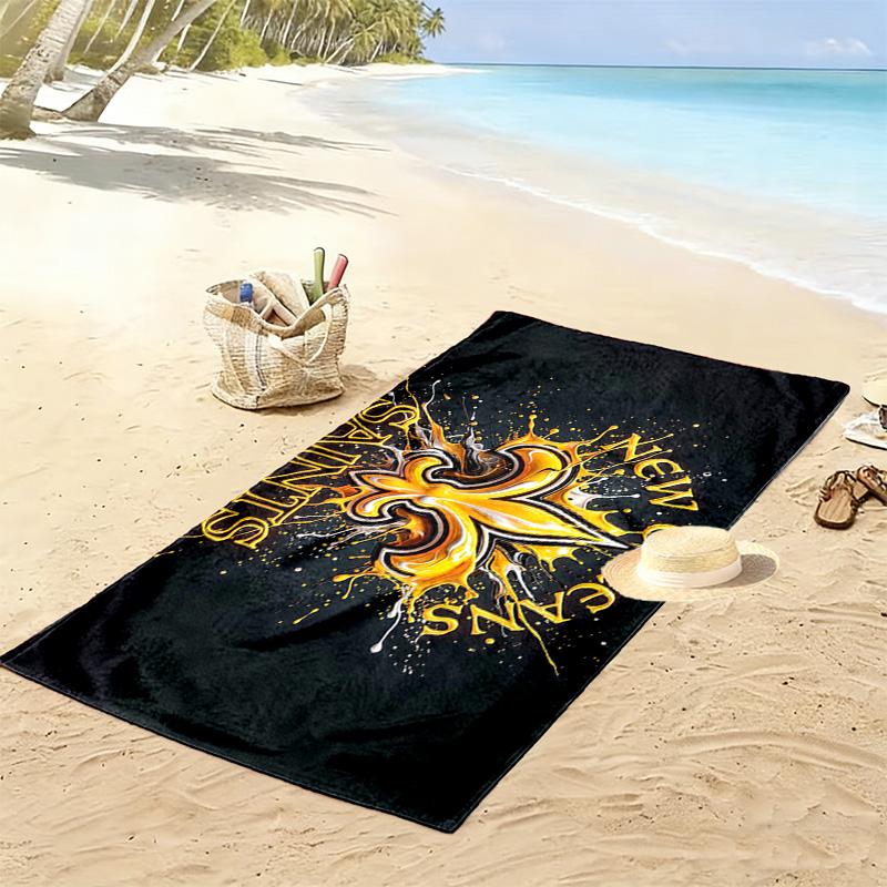 New Orleans Saints Print Beach Towel, Large Soft Quick Dry Towel for Beach Camping Swimming