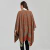 Ladies Scarf Autumn and Winter Thickened Shawl Retro Split Warm Cape Cape Travel Photo Outside