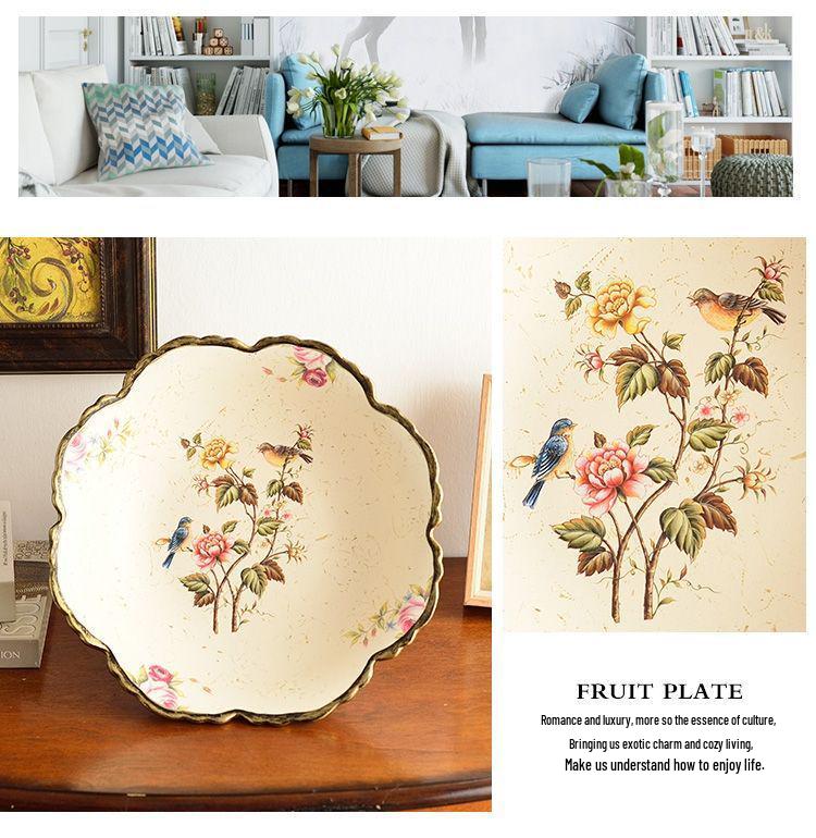 Retro Ceramic Fruit Bowl Set for Living Room and Dining Table