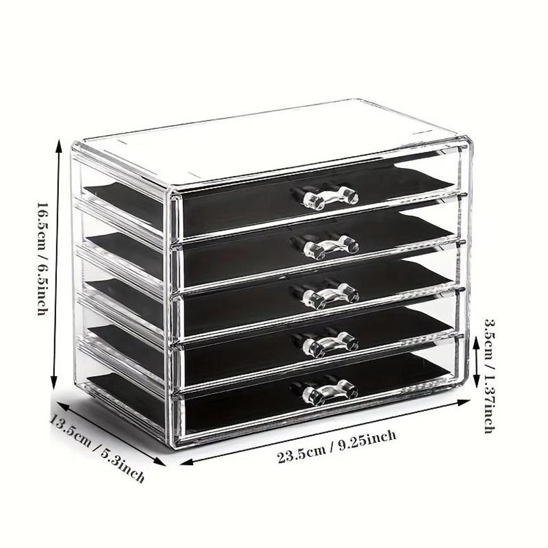 Clear Desk Organizers and Acssories, Stackable Makeup Storage Box Plastic Drawer Organizer for Home Offi Supplies Art Craf