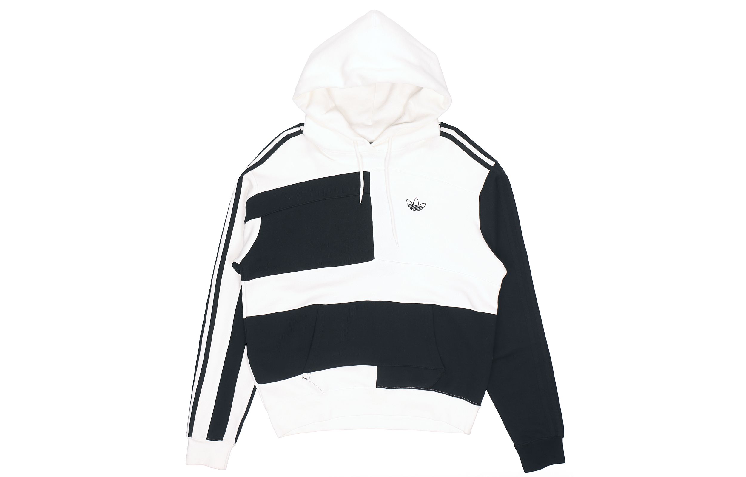 Adidas Originals ASYMM BLOCK Sweatshirts Men s Black White Hooded Moderate Regular ED5600 L
