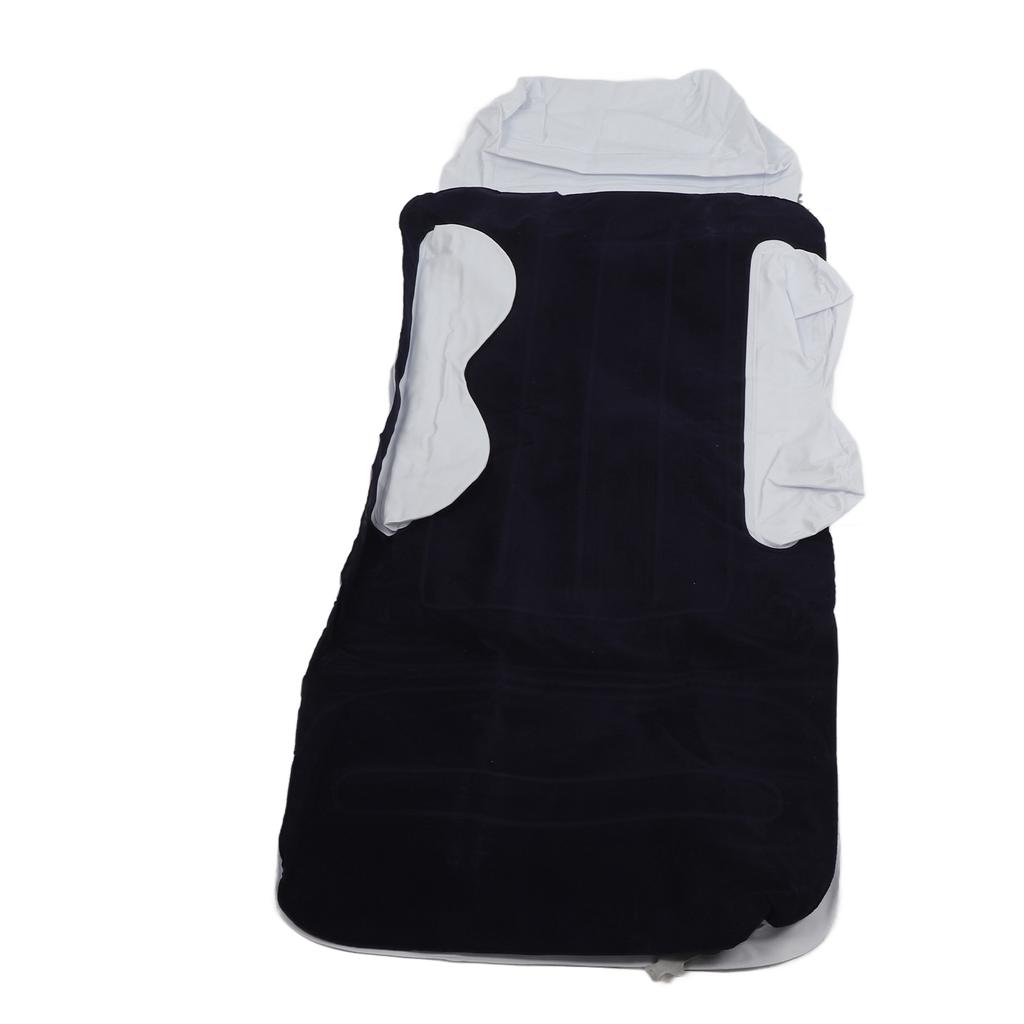 Inflatable Toddler Travel Bed Soft Flocking Dual Pillow Baby Blow Up Bed with Sides Pump Safety Belt Manual Pump