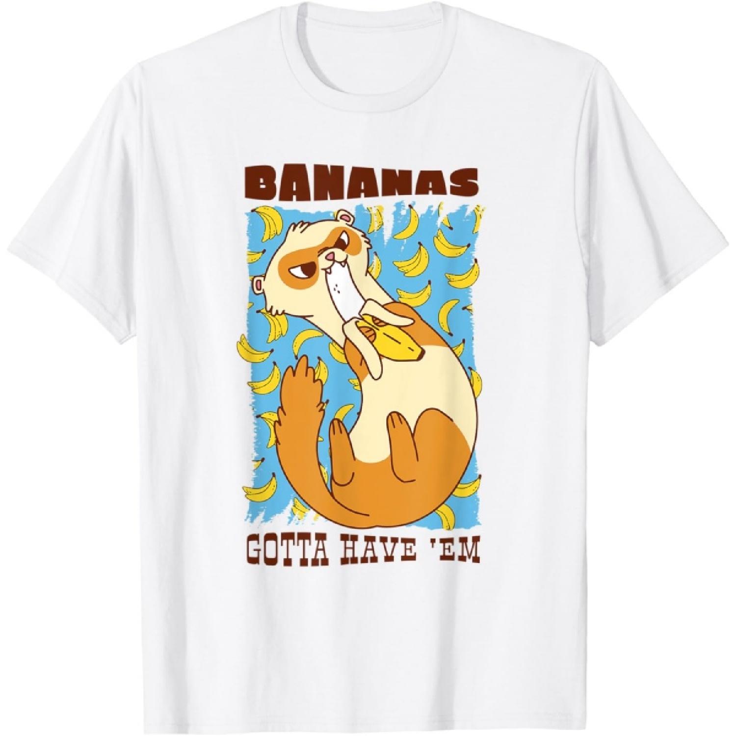 Бананы Должны Быть У Вас Любитель Бананов Хорёк Фруктовая Еда Футболка XXXXXL белый