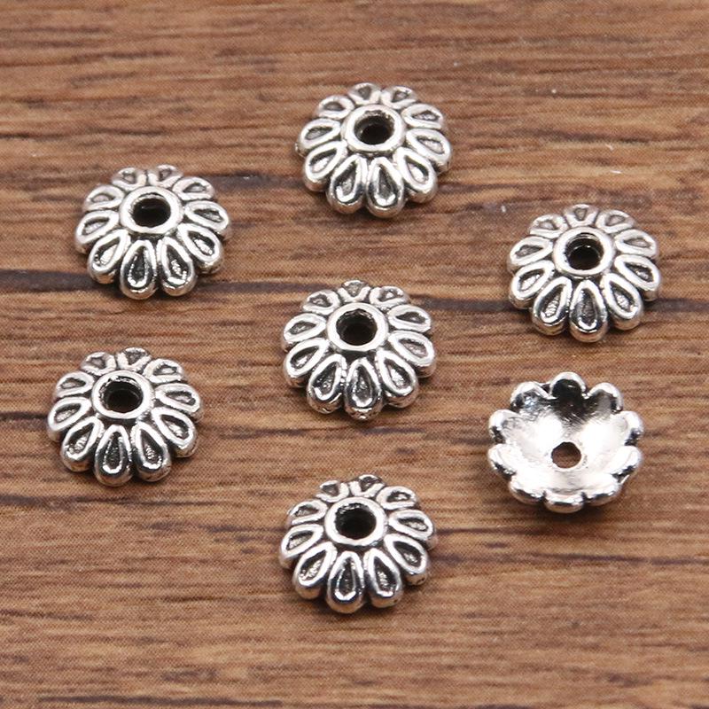 

Античні срібні роздільники-квіти: Багатостильовий, порожнистий дизайн для DIY браслетів та намист