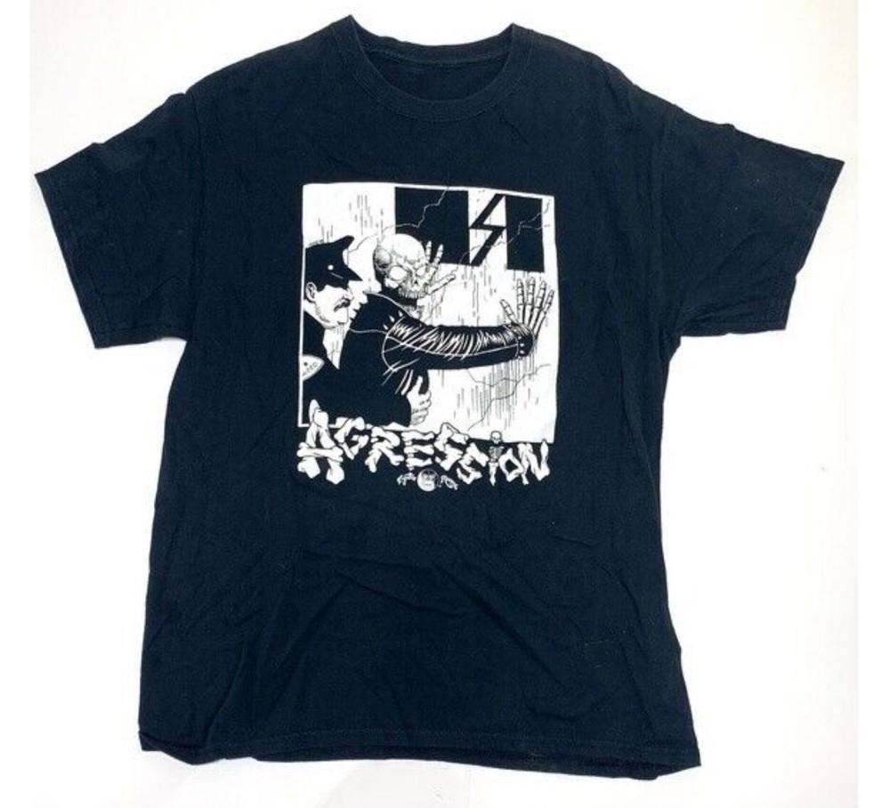 Agression Band Shirt, remake shirt, hardcore punk band, gift for fan Unisex T-Shirt XXXL