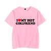 I Love Letter Printed Pattern Womens Tshirt Short Sleeved Round Neck Daily Versatile Fashion Womens Tshirt