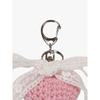 PinK PinEAPPLE CROCHET HEART RIBBON keyring_PinK