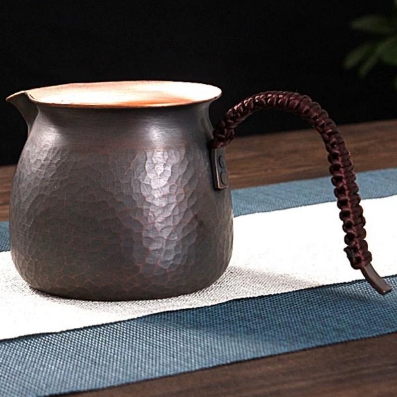 Vintage Pure Copper Coffee Mug,Handcrafted Breakfast Mule Milk Beer 600ml Juice Cup,Creativity Tea Tumbler Tableware Friend Gift