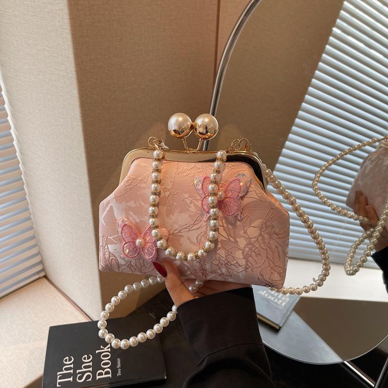 

Маленькая сумка женская 2025 новая мода и искусство сумка через плечо на одном плече сумка-ракушка розовый