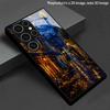 2D Night Cityscape Pattern Mobile Phone Case for Samsung S26 S25 S24 S23 S22 S21 S20 A56 A36 A16 - Glass Protective Cover