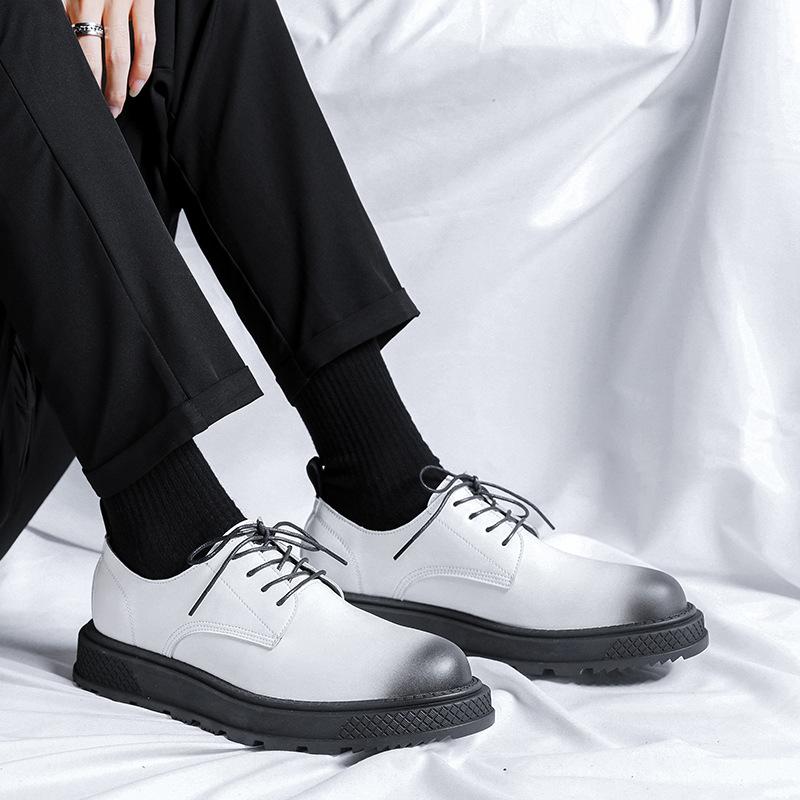 Leather Shoes Men'S Fashion Foot Cover Doudou Shoes Soft Surface Casual British Style Round Head Youth Loafers 4506-R