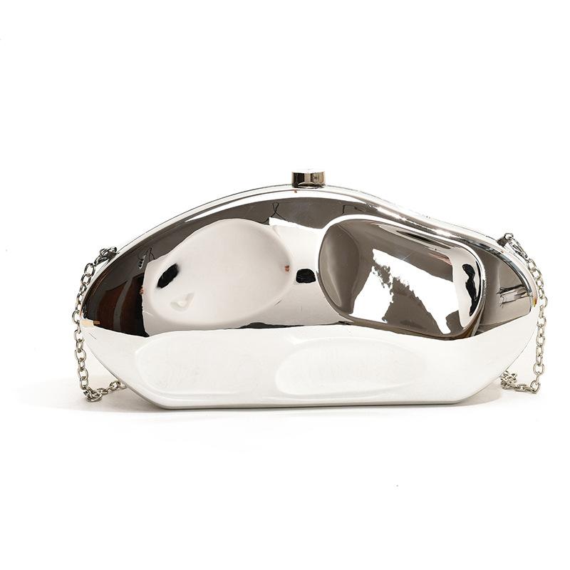 

Acrylic stone modeling bag women s 2025 new European and American candy color foreign style versatile chain messenger dinner bag срібний