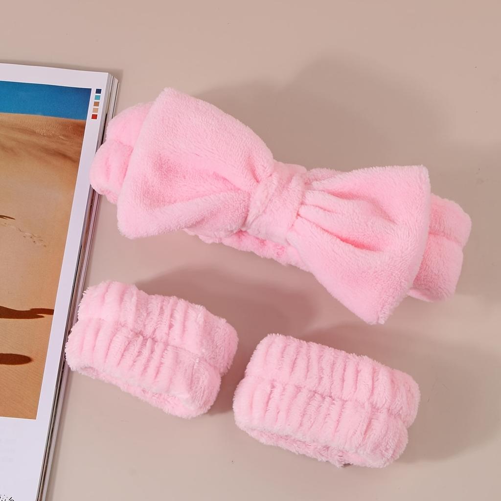 16pcs Girls Pink Makeup Tool Set Large Capacity Cosmetics Toiletry Bag Brush Set Flannelette Skin Care Bow Headband, Large Small Waist Blush Brush