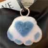 Kitten Paw Rex Rabbit Fur Keyring Pendant - Cute Plush Ball Bag Charm Birthday Gift