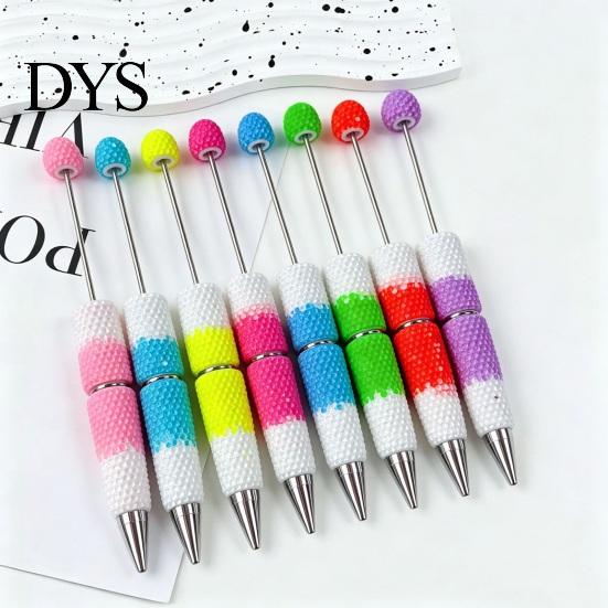 DIY Crafting Pens Beadable Pen, Colorful Fancy Beaded Ballpoint Decorative Gift for Students, Party Favors, Creative Office Supplies Giftable