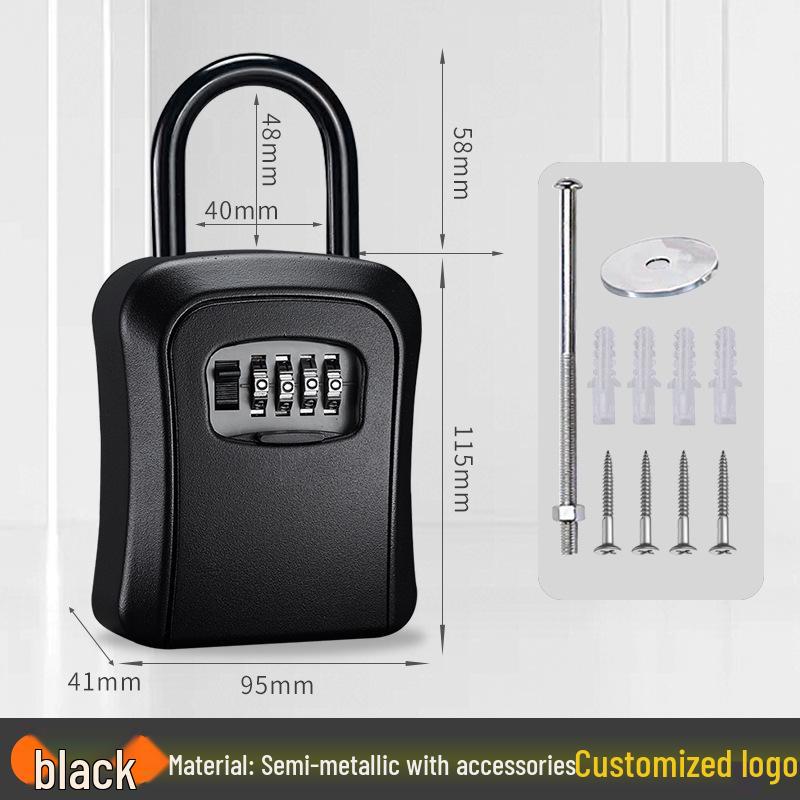 Wall-Mounted Key Lock Box for Temporary Sites with Peephole - No Drill Installation