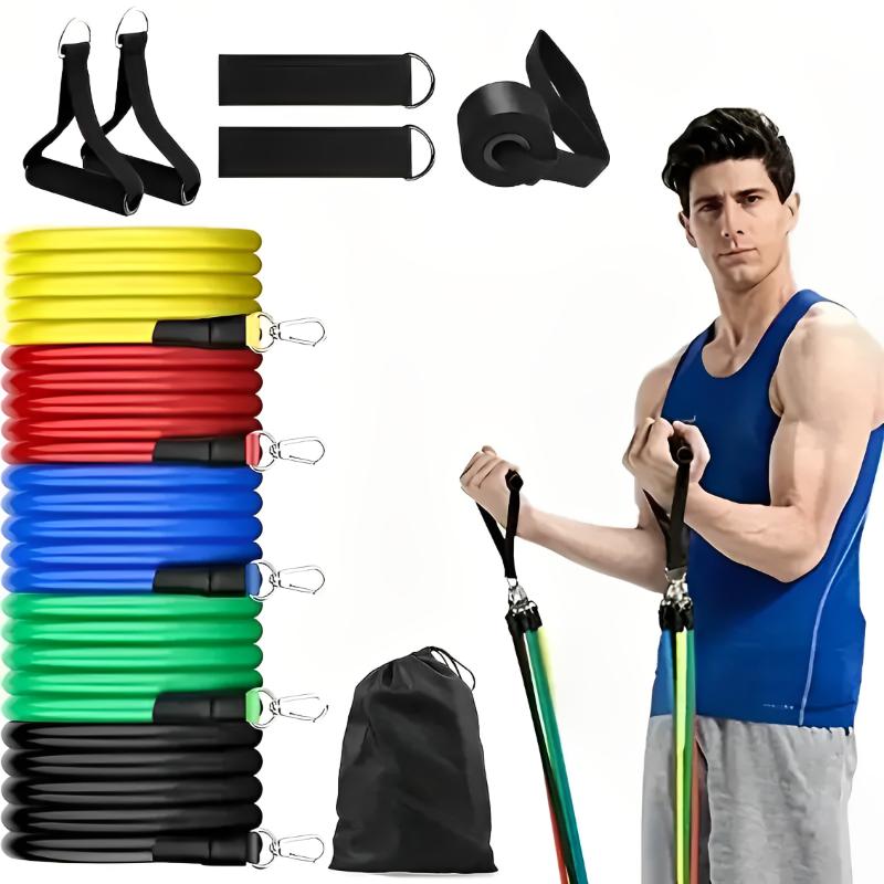 11Pcs/Set Pull Rope Resistance Bands Portable Fitness Equipment Ankle Strap Chest Expander Elastic Exercise Band
