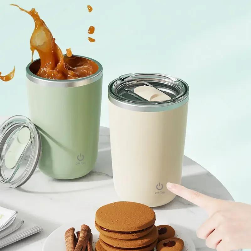 Neuer Automatischer Selbst Rührender Magnetbecher Mit USB Fauler Magnetischer Tragbarer Frischer Kaffeebecher Edelstahl Kaffee Milch Mischbecher