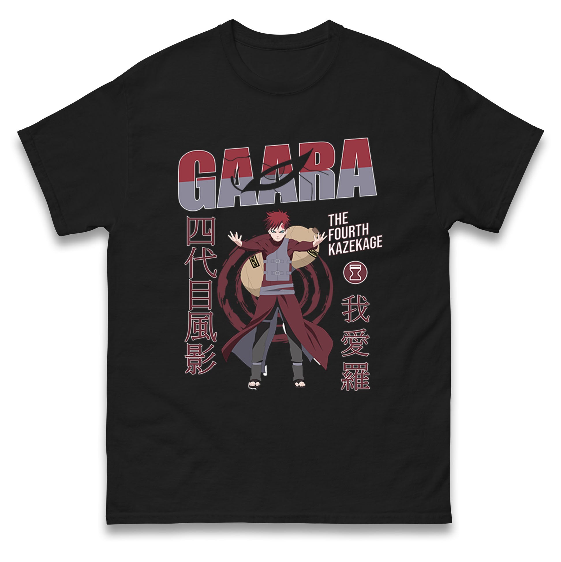 Naruto Shippuden Mens T Shirt Womens Tops Tees Gaara The Fourth Kazekage Top L