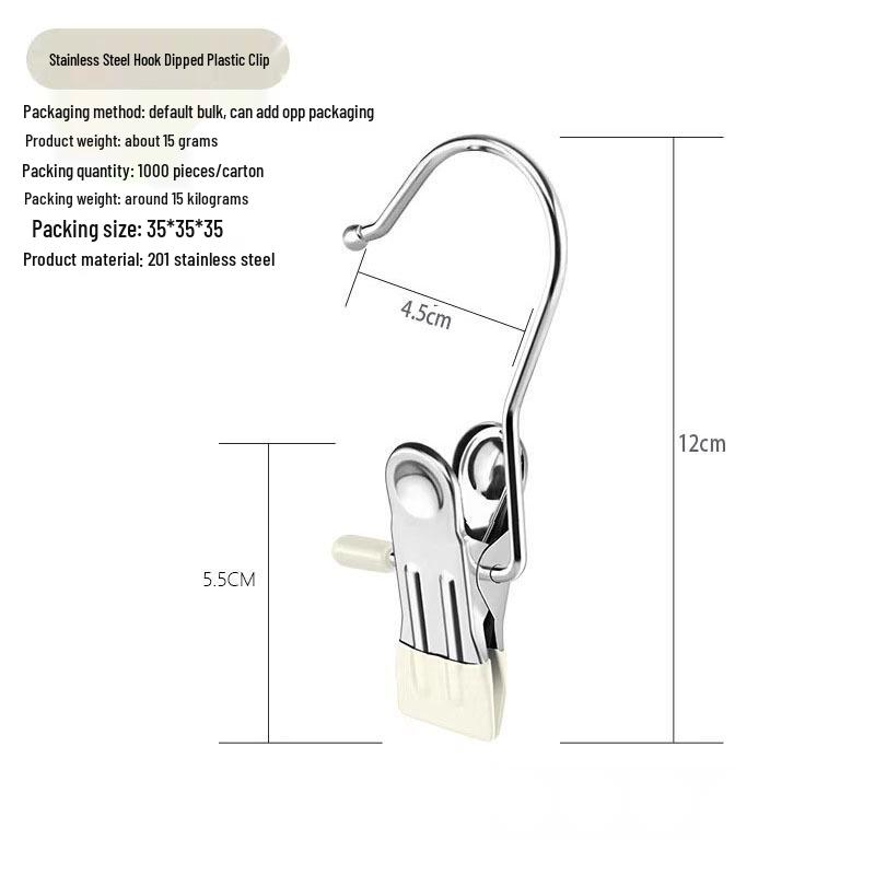 Stainless Steel Windproof Hanger with No-Mark Clips for Hats, Pants, and Socks