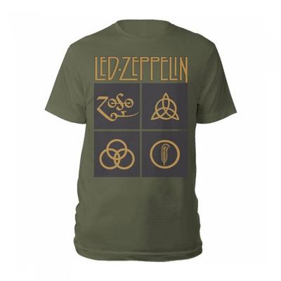 Led Zeppelin Unisex-Erwachsene T-Shirt mit Symbolen und Quadraten