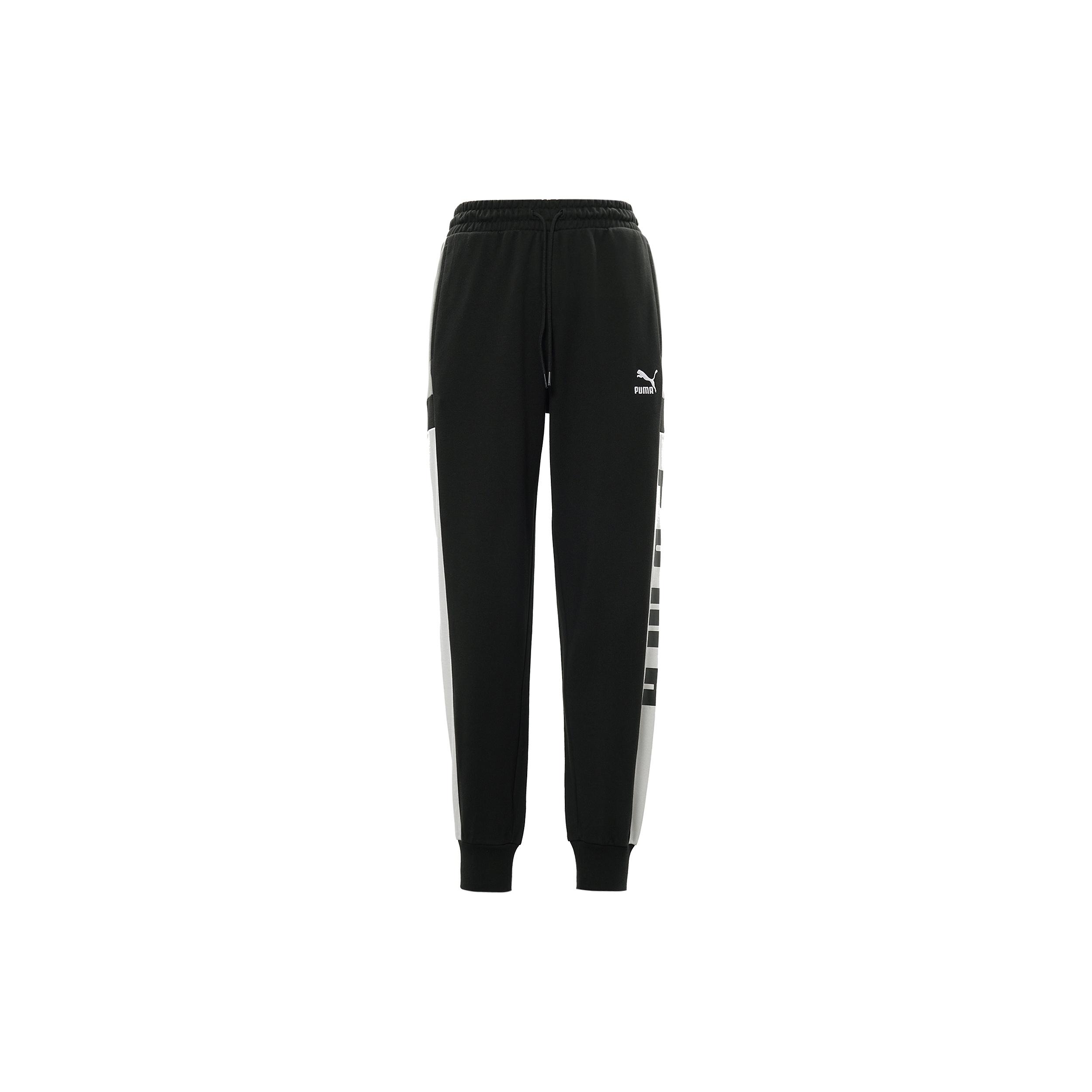 PUMA Retro Block Sweatpant Black White Grey Men s 530714-01 M