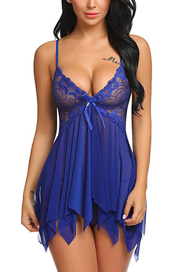 Erotic Underwear, Sexy Underwear, Women's Mesh Suspender Nightgown, Multi-colored Pajamas.