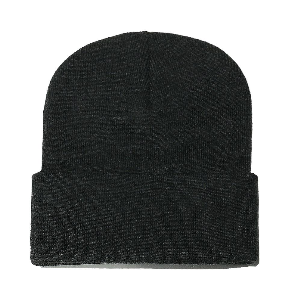 High Quality Solid Color Acrylic Wool Hat Outdoor Warm Cold Hat Monochrome Knitted Hat Pullover Hat for Men and Women