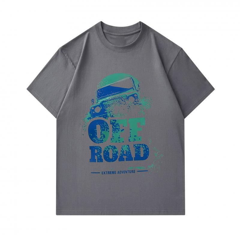 Men's 100% Cotton Crew Neck Short Sleeve T-Shirt, Off Road Extreme Adventure Offroad Vehicle Print Casual Comfortable Breathable Tee for Outdoor Enthu