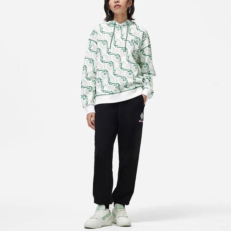 Li-Ning Full Print Hooded Sweatshirt Women Sweatshirts Jade-Frost-Green AWDT380-2