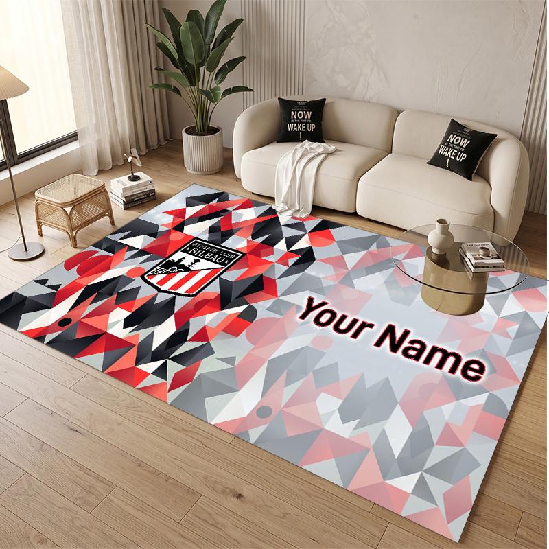 Personalized Crystal Velvet Carpet Athletic Bilbao FC Pattern Non Slip Floor Rug