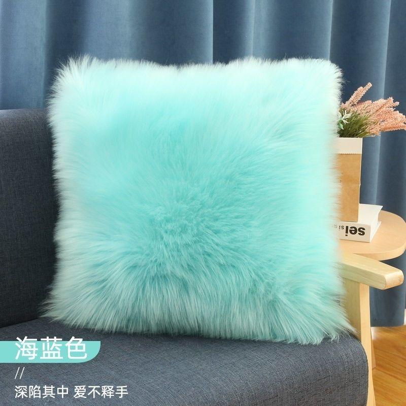 

Мягкий меховой чехол для подушки 45x45 см, уютная плюшевая декоративная наволочка для гостиной, декор для дивана, наволочка, белый, серый чехол для подушки 40cm*40cm square
