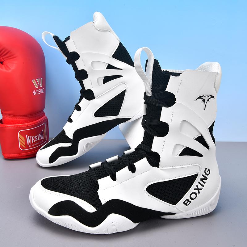 2026 Nya Höga Brottarskor för Män Andningsbara Boxningssneakers Slitstarka Kampsportssneakers Manliga Boxningsträningskängor