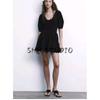 Spring New Women's Clothing French Socialite Style round Neck Puff Sleeves Waist Trimming Short Dress 5584316