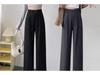 Women's High-End Black High-Waisted Loose Wide-Legged Pants for Autumn 2026