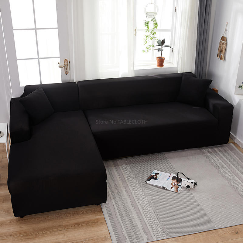 

1 шт. эластичные чехлы для диванов для гостиной, однотонные угловые чехлы из спандекса, чехлы для диванов L-образной формы, нужно купить 2 шт. чехлов